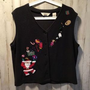 Sweater vest vintage Christmas by BECHAMEl Size medium￼